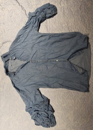 Camisa vaquera manga abullonada