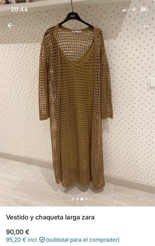 Vestido y chaqueta larga Zara marrón