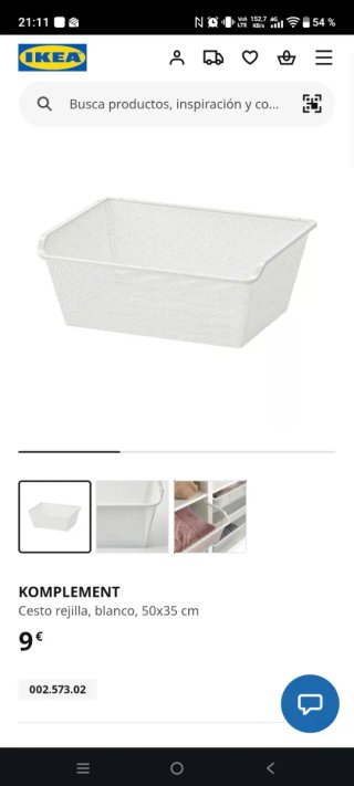 Módulo IKEA KOMPLEMENT 2 cestos 2 cajones
