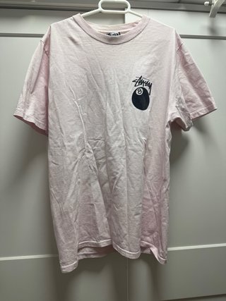 Camiseta Stussy 8 Ball Rosa vintage