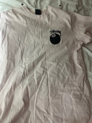 Camiseta Stussy 8 Ball Rosa vintage