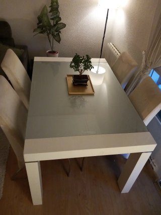 Mesa comedor cristal templado extensible