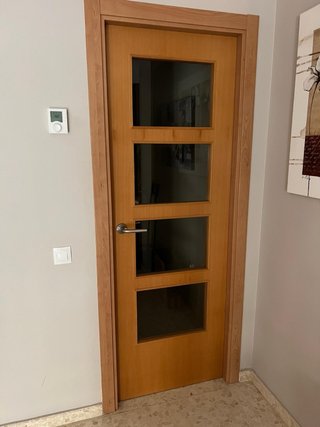 2 Puertas Madera Cerezo con Cristal