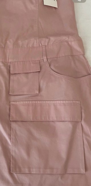 Vestido Zara mini hombros descubiertos rosa
