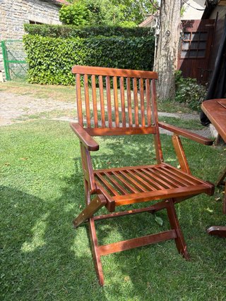 Mesa de jardín madera con 4 sillas