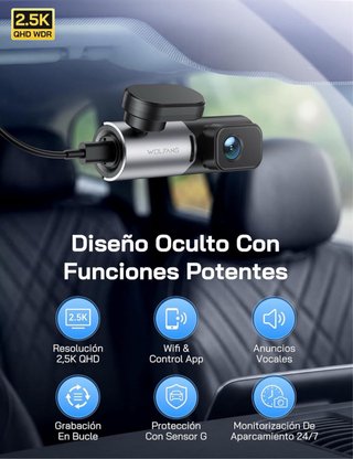 NUEVO! (30€) 2.5K Dashcam WiFi Mini Cámara Coche