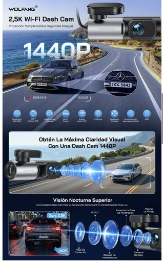 NUEVO! (30€) 2.5K Dashcam WiFi Mini Cámara Coche