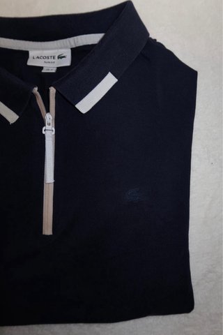 Polo Lacoste Azul Marino con Cremallera