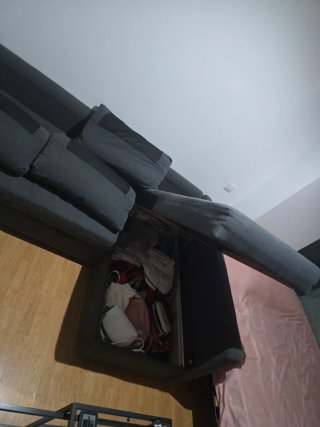 Sofá Cama Gris con Canapé