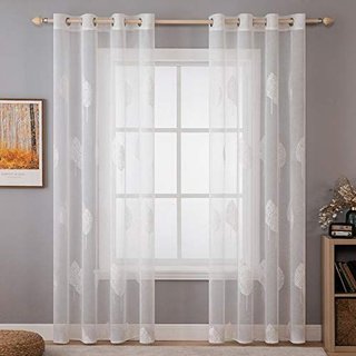 Juego de 2 Cortinas Blancas Translucidas