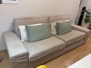 Sofá de tela Ikea gris claro