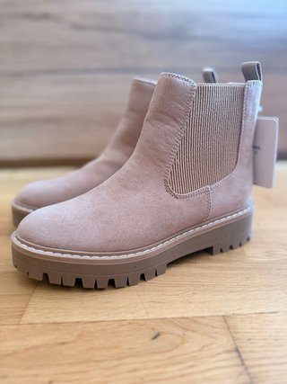 Botines beige mujer