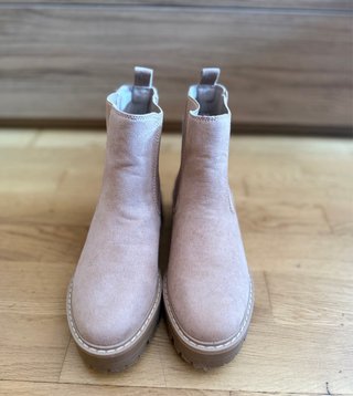 Botines beige mujer