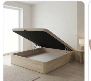 Canape 150x190 Beige/Blanco grosor ancho de madera