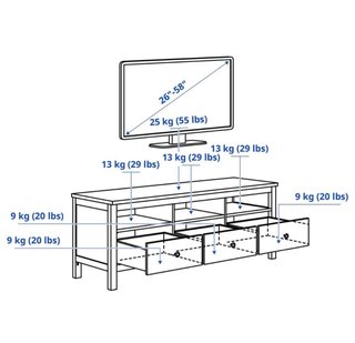 Mueble TV IKEA HEMNES Blanco/Madera