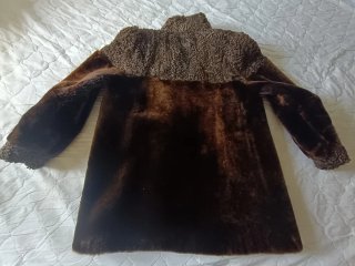 Abrigo de piel marrón de talla única (L, XL, 2XL)
