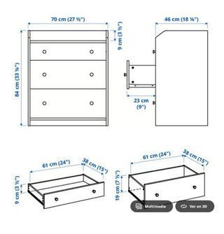 Cómoda blanca y madera
