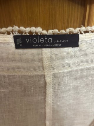 Blusa Lino Blanca Talla XL VIOLETA