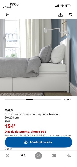 Pack de Camas de 90 MALM Ikea (Negra y Blanca)