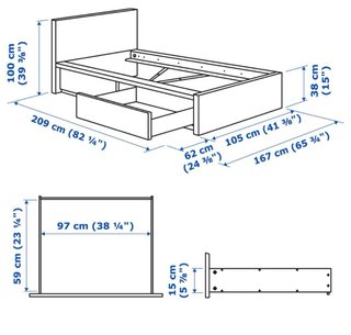 Pack de Camas de 90 MALM Ikea (Negra y Blanca)