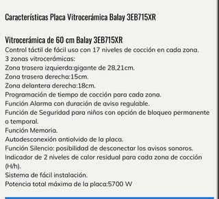 Vitrocerámica Balay 60cm 3EB715XR