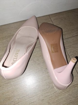 Zapatos tacón rosa 7cm talla 39