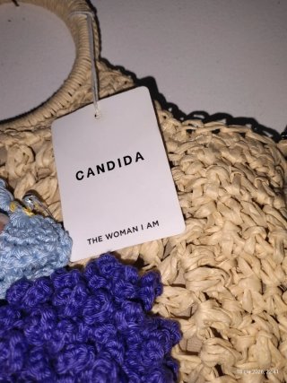 Borsa uncinetto Candida fiori multicolore