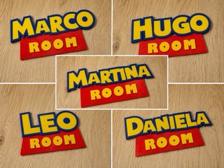 Cartel de puerta Toy Story personalizado