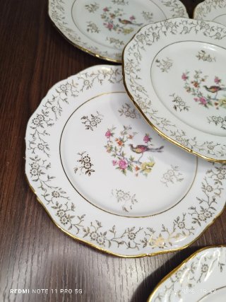 SET DE MERIENDA PORCELANA FRANCESA AVE DEL PARAISO