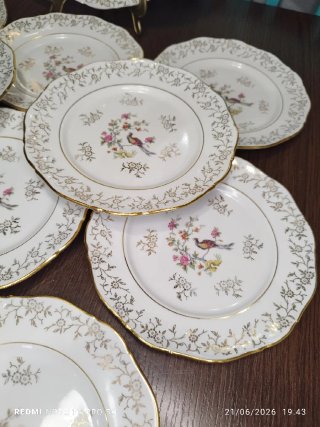 SET DE MERIENDA PORCELANA FRANCESA AVE DEL PARAISO