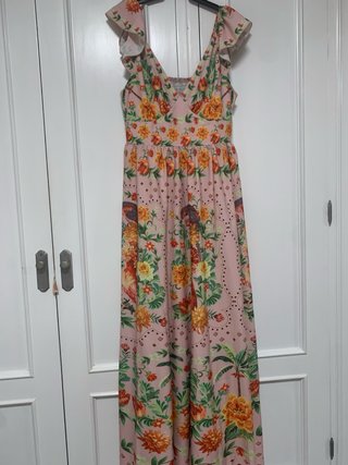 Vestido de verano rosa estampado
