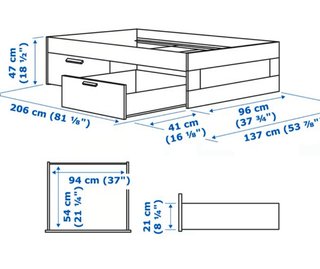 Cama Bremnes Ikea Blanca con Cajones