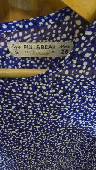 Blusa Pull&Bear Estampada Azul Talla S