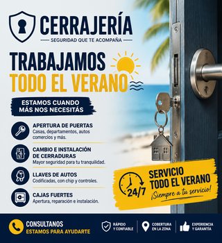 Servicio de Cerrajería Verano 24/7