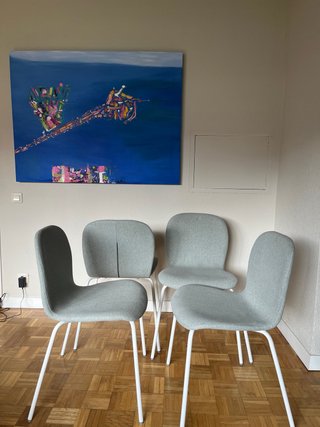 Sillas Ikea tapizadas verde claro (4 unidades)