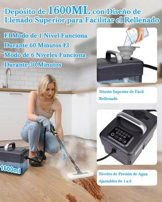 Vaporeta Limpieza Hogar 2500W 6 Niveles