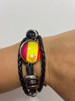 Pulsera España Cuero Trenzado