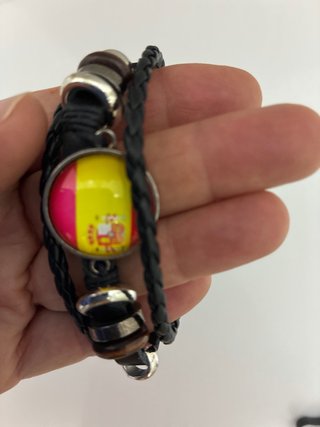 Pulsera España Cuero Trenzado