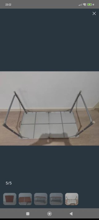 Mesa plegable playa naranja y plata