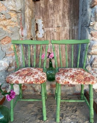 Sillas vintage años 70 florales
