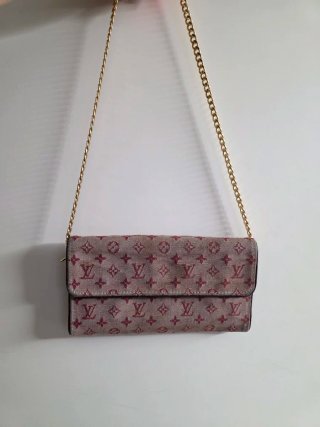 Cartera Louis Vuitton Monogram Lona Beige/Rojo