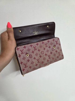 Cartera Louis Vuitton Monogram Lona Beige/Rojo