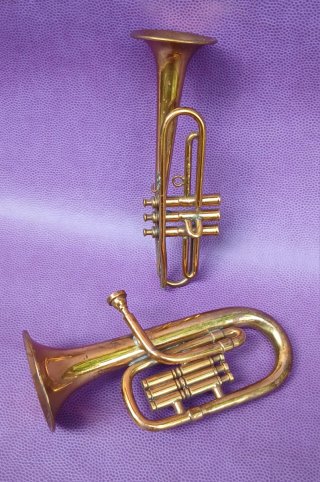 Coppia miniature strumenti musicali vintage