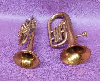 Coppia miniature strumenti musicali vintage