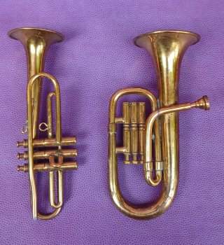 Coppia miniature strumenti musicali vintage