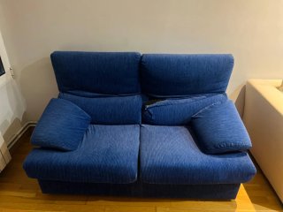 Sofá beige de tela + regalo sofá azul