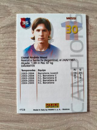 Cartas Messi Barça Campió 2004-2005