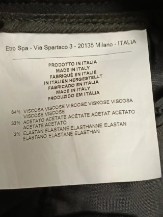 Pantaloni Etro Neri Taglia 42