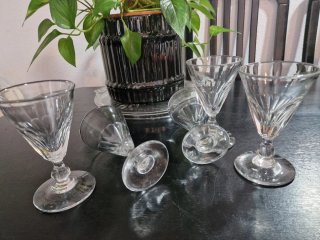 5 Copas de Vidrio Soplado para Postre