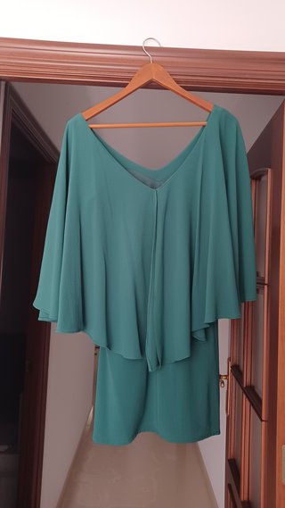 Vestido verde botella talla S